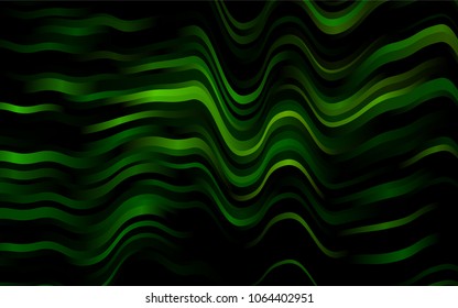 Dark Green vector template with bubble shapes. Glitter abstract illustration with wry lines. Textured wave pattern for backgrounds.