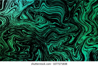 Dark Green vector template with bubble shapes. Shining crooked illustration in marble style. Textured wave pattern for backgrounds.