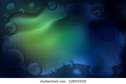 Dark Green vector template with bubble shapes. Creative illustration in halftone memphis style with gradient. The template for cell phone backgrounds.