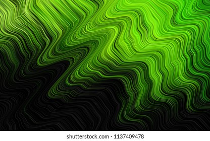 Dark Green vector template with bubble shapes. Modern gradient abstract illustration with bandy lines. The template for cell phone backgrounds.