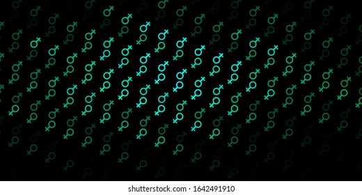 Dark Green vector template with businesswoman signs. Simple design in abstract style with women’s rights activism. Best design to show the power of women.
