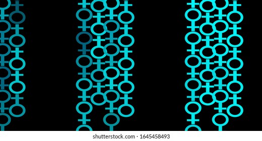 Dark Green vector template with businesswoman signs. Colorful illustration with gradient feminism shapes. Simple design for your web site.