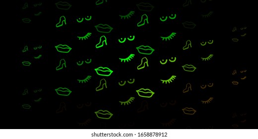 Dark Green vector template with businesswoman signs. Illustration with signs of women's strength and power. Background for International Women’s Day.