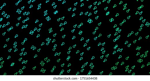 Dark Green vector template with businesswoman signs. Illustration with signs of women's strength and power. Design for International Women’s Day.