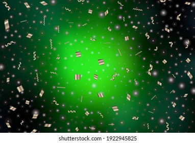 Dark Green vector template in carnival style. Simple gradient illustration with Christmas attributes. Pattern for booklets, leaflets of education.