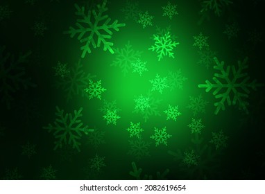 Plantilla de vector verde oscuro en estilo carnaval. Una Ilustración inteligente con elementos de Navidad degradados. Diseño inteligente para la promoción de la universidad.