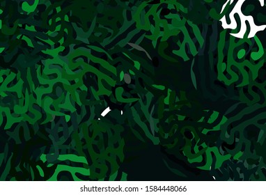Dark Green vector template with chaotic shapes. Modern abstract illustration with colorful random forms. Elegant design for wallpapers.