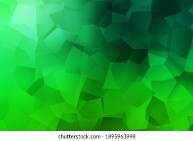 Dark Green vector template with chaotic shapes. Decorative design in abstract style with random forms. Best smart design for your business.