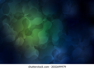 Plantilla vectorial Verde Oscuro con formas caóticas. Ilustración con formas gradientes coloridas en estilo abstracto. Fondo para un teléfono móvil.