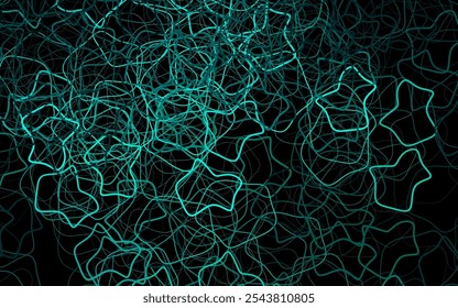 Dark Green vector template with chaotic shapes. Decorative design in abstract style with random forms. Simple design for your web site.
