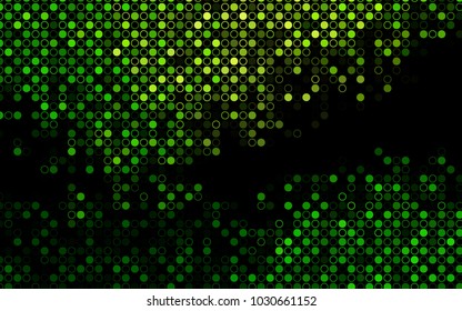 Dark Green vector  template with circles. Illustration with set of shining colorful abstract circles. Beautiful design for your business natural advert.