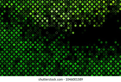 Dark Green vector  template with circles. Modern abstract illustration with colorful water drops. Pattern can be used as texture of water, rain drops.