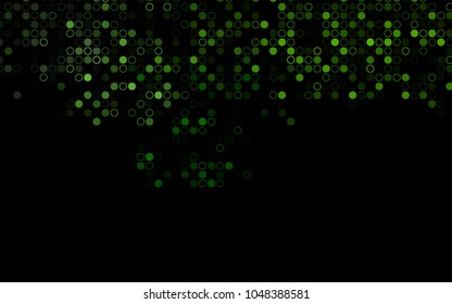 Dark Green vector  template with circles. Blurred decorative design in abstract style with bubbles. Completely new template for your brand book.