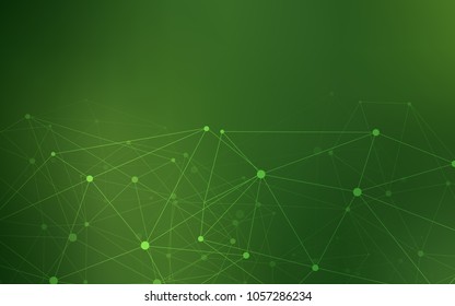 Dark Green vector template with circles, triangles. Modern abstract colorful illustration with spheres and lines. Completely new template for your brand book.