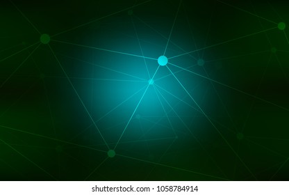 Dark Green vector template with circles, triangles. Illustration with set of colorful abstract circles and lines. Pattern can be used as texture of wallpapers.