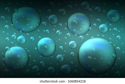 Dark Green vector template with circles. Glitter abstract illustration with blurred drops of rain. The pattern can be used for ads, leaflets of liquid.