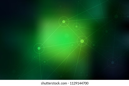 Dark Green vector template with circles, triangles. Illustration with set of colorful abstract circles and lines. Pattern can be used for ads, leaflets.