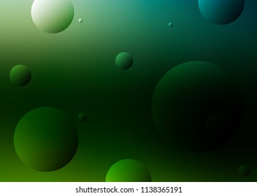 Dark Green vector template with circles. Beautiful colored illustration with blurred circles in nature style. New design for ad, poster, banner of your website.