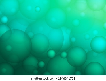 Dark Green vector template with circles. Illustration with set of shining colorful abstract circles. Beautiful design for your business natural advert.