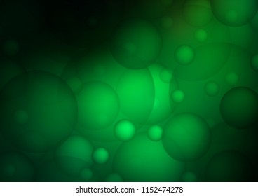 Dark Green vector template with circles. Blurred decorative design in abstract style with bubbles. Beautiful design for your business natural advert.
