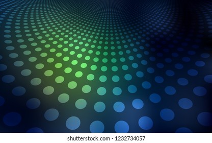Dark Green vector template with circles. Blurred bubbles on abstract background with colorful gradient. Completely new template for your brand book.