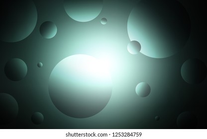 Dark Green vector template with circles. Modern abstract illustration with colorful water drops. Pattern can be used for futuristic ad, booklets.