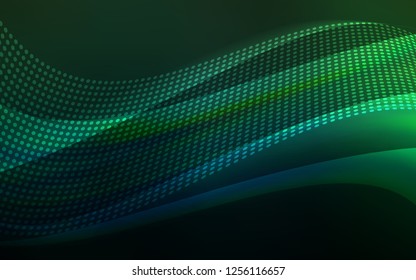 Dark Green vector template with circles, triangles. Glitter abstract illustration with connection of triangle structure. Pattern for design of fabric, wallpapers.