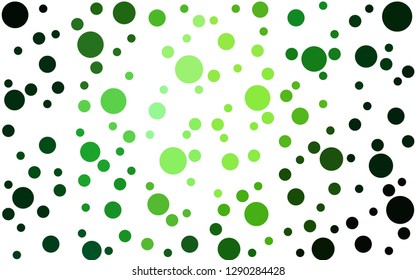 Dark Green vector  template with circles. Blurred decorative design in abstract style with bubbles. Design for your business advert.