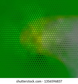 Dark Green vector template with circles. Abstract decorative design in gradient style with bubbles. Pattern for business ads.