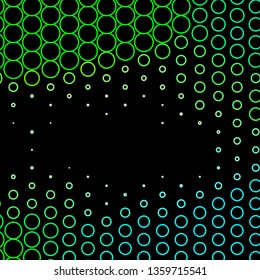 Dark Green vector template with circles. Colorful illustration with gradient dots in nature style. Pattern for wallpapers, curtains.