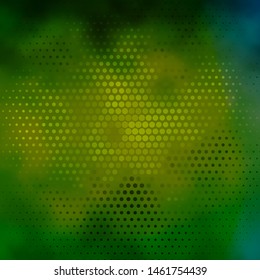Dark Green vector template with circles. Illustration with set of shining colorful abstract spheres. Pattern for websites, landing pages.