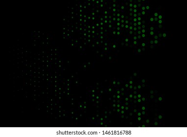 Dark Green vector template with circles. Glitter abstract illustration with blurred drops of rain. Design for posters, banners.