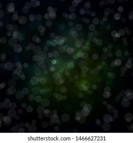 Dark Green vector template with circles. Abstract decorative design in gradient style with bubbles. New template for your brand book.