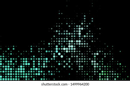 Dark Green vector template with circles. Glitter abstract illustration with blurred drops of rain. Pattern of water, rain drops.