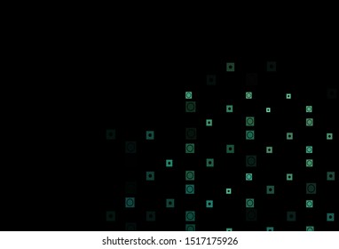 Dark Green vector template with circles, rectangles. Modern abstract illustration with colorful circles, rectangles. Pattern for commercials.