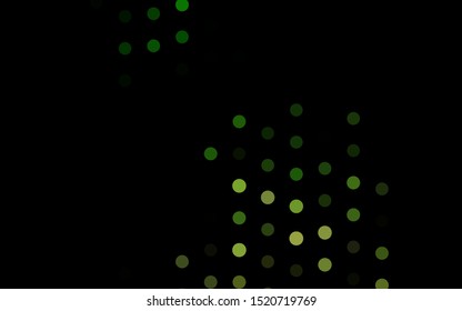 Dark Green vector template with circles. Beautiful colored illustration with blurred circles in nature style. Template for your brand book.