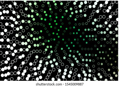 Dark Green vector template with circles. Beautiful colored illustration with blurred circles in nature style. Completely new template for your brand book.