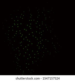 Dark Green vector template with circles. Colorful illustration with gradient dots in nature style. Design for your commercials.