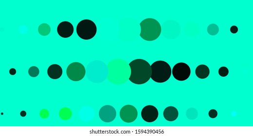 Dark Green vector template with circles. Abstract decorative design in gradient style with bubbles. Design for posters, banners.
