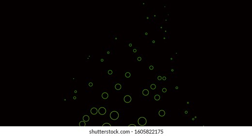 Dark Green vector template with circles. Illustration with set of shining colorful abstract spheres. Design for your commercials.