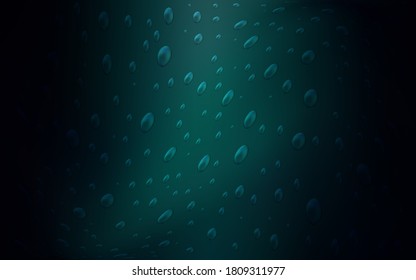 Plantilla de vector verde oscuro con círculos. Ilustración abstracta moderna con gotas de agua coloridas. Nuevo diseño para anuncio, afiche, banner de tu sitio web.