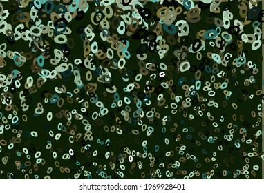 Dark Green vector template with circles. Blurred decorative design in abstract style with bubbles. Pattern for ads, leaflets.