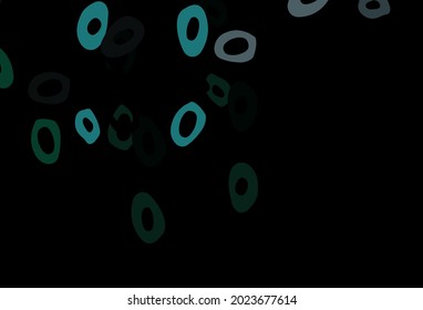 Dark Green vector template with circles. Modern abstract illustration with colorful water drops. Pattern of water, rain drops.