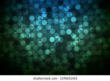 Dark Green vector template with circles. Modern abstract illustration with colorful water drops. Pattern for ads, leaflets.