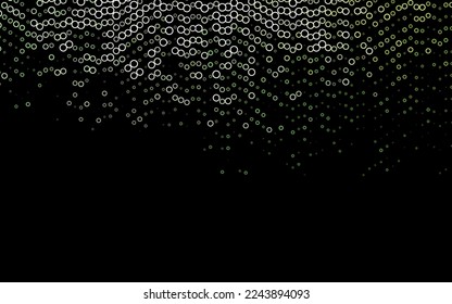 Dark Green vector template with circles. Glitter abstract illustration with blurred drops of rain. Template for your brand book.