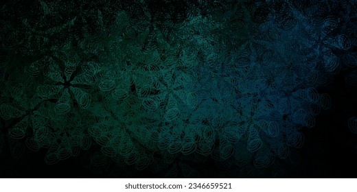 Plantilla de vector verde oscuro con círculos. Resumen de diseño decorativo en estilo gradiente con burbujas. Patrón para papeles pintados, cortinas.