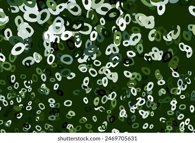 Plantilla de Vector verde oscuro con círculos. Diseño decorativo borroso en estilo abstracto con burbujas. Diseño para anuncios comerciales.