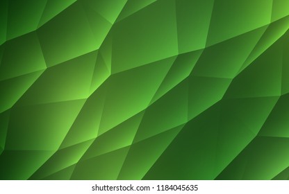 Dark Green vector template with crystals, triangles. Decorative design in abstract style with triangles. Smart design for your business advert.