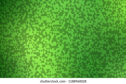 Dark Green vector template with crystals, triangles. Decorative design in abstract style with triangles. Pattern for commercials.