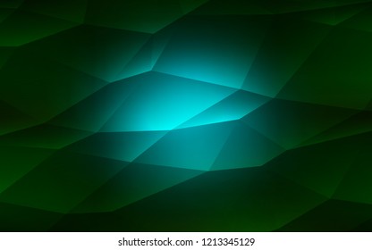 Dark Green vector template with crystals, triangles. Modern abstract illustration with colorful triangles. Pattern can be used for websites.